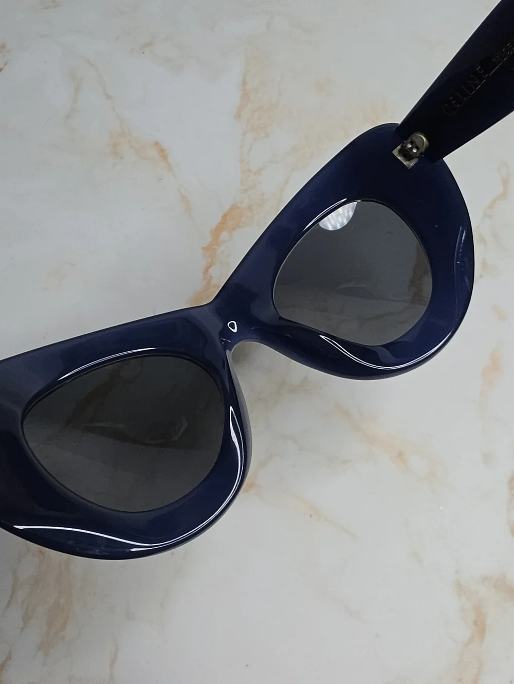 Celine Papillon Oversized Cat Eye Sunglasses Navy With Case